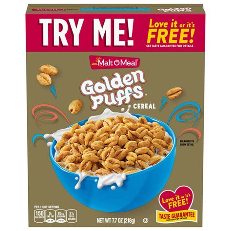 Malt-O-Meal Golden Puffs Breakfast Cereal, Puffed Wheat Cereal (7.7 oz ...
