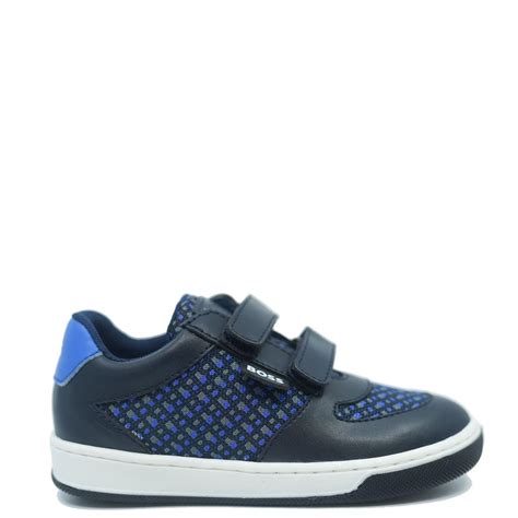 Hugo Boss Navy Velcro Sneaker - Tassel Children Shoes