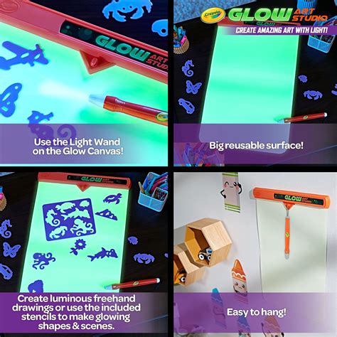 Buy Crayola Glow Art Studio, Glow in The Dark Toys, Kids Gifts for ...