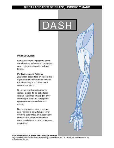 Evaluacion DASH Spanish Argentina - © Institute for Work & Health 2006 ...