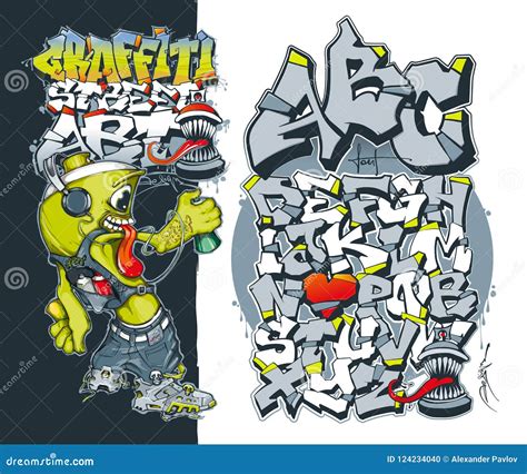 Editable Graffiti Font. Aerosol Graffiti Paint Spray. Street Art ...
