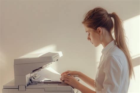 Woman Using Copy Machine 的图像结果
