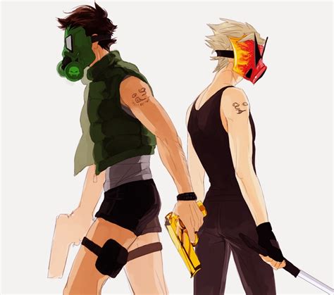 Safebooru - 2boys back-to-back black hair blonde hair dirk strider dual ...