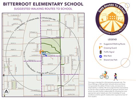 Walking Route Maps For Billings Elementary Schools | City of Billings ...