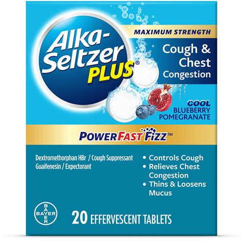 Buy Alka-Seltzer Plus Max Strength Cough & Chest Congestion PowerFast Fizz Blueberry Pomegranate ...