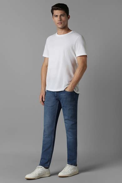 Buy Men Navy Mid Slim Fit Jeans Online - 39705712 | Louis Philippe