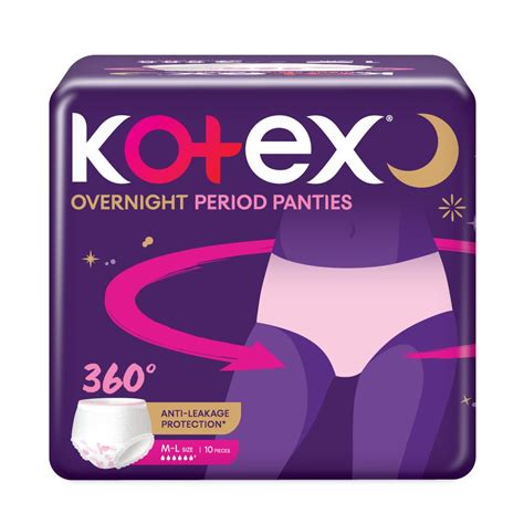 Kotex Overnight Period Panties (Medium/Large size, pack of 10 panties ...