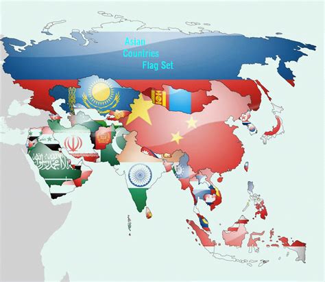 Asia Countries and Flags 的图像结果