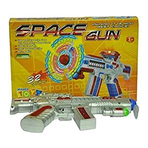 Nyrwana Musical Gun with Changing Colors Light Fan Gun (White,Silver ...