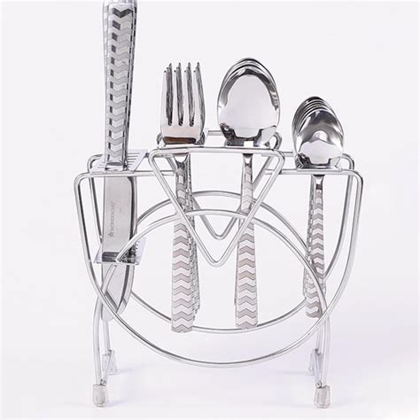 Buy WONDERCHEF Roma Silver Stainless Steel Cutlery Set with Stand - 24 ...