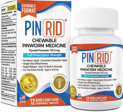 Amazon.com: PinRid - Desparasitante de pamoato pirantel para humanos - 250 mg, medicamento para ...