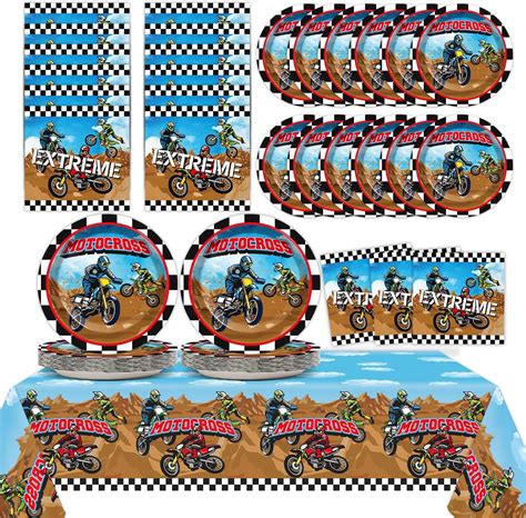 Amazon.com: Motorcycle Dirt Bike Birthday Party Decoration for Boys Kids Motorcycle Motocross ...