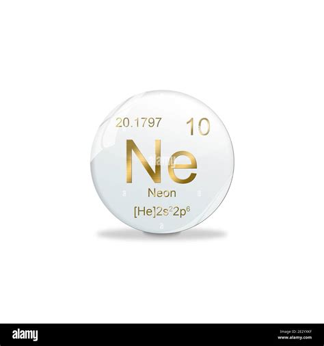 3D-Illustration, Neon symbol - Ne. Element of the periodic table on ...