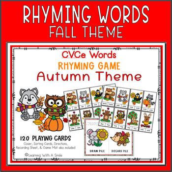 Autumn LONG VOWEL RHYMING GAME | CVCe Words by Learning With A Smile