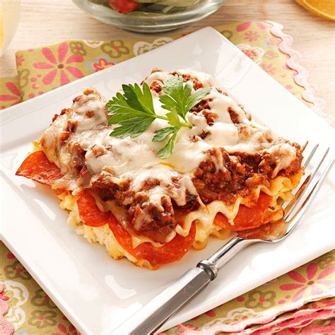 Pepperoni Lasagna Recipe   Taste of Home