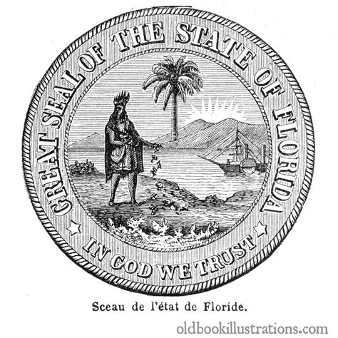 Florida State Seal | Old Book Illustrations