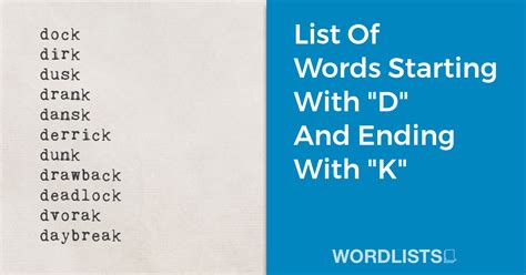 List Of Adjectives That Start With "D"