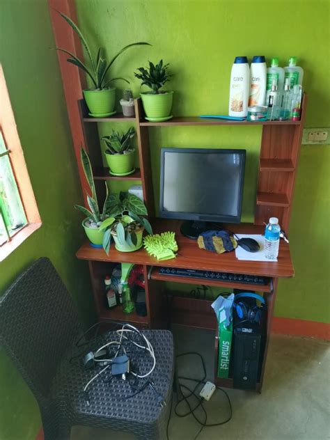 Computer Table with Book Rack Design 的图像结果