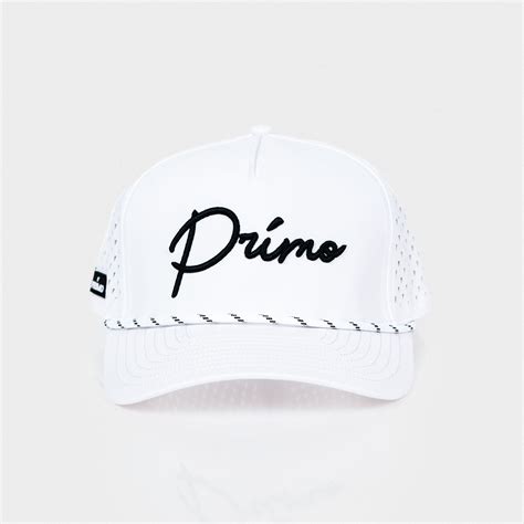 Cursive Hat - White – Primo Golf Apparel