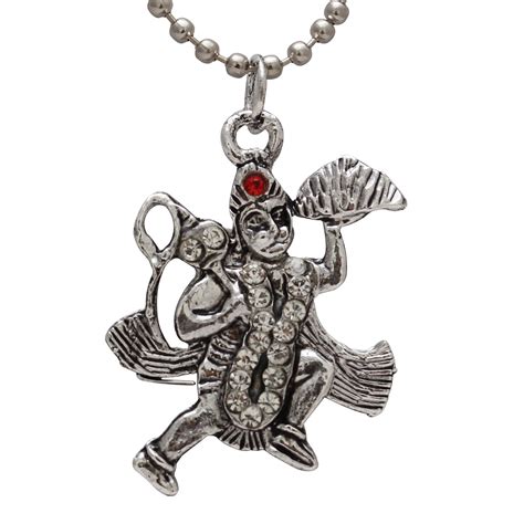 Buy Memoir Silver plated, Hanuman Bajrang Bali, Hindu God chain pendant ...