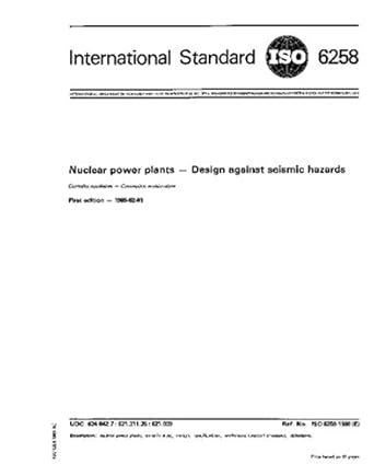 ISO 6258:1985, Nuclear power plants - Design against seismic hazards ...