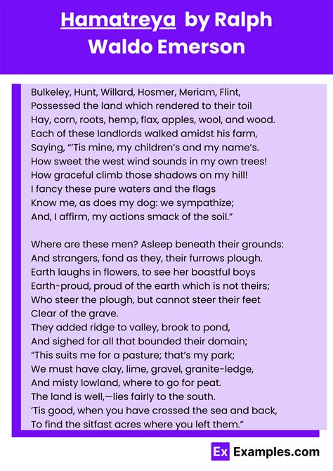 Hamatreya Poem by Ralph Waldo Emerson to Download