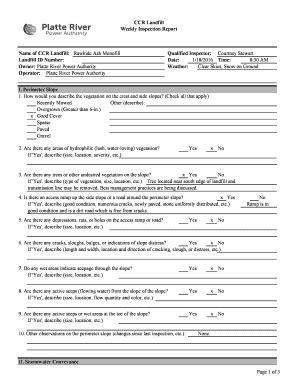 Fillable Online 06 Weekly Inspection Form for Landfills (PRPA Edition ...
