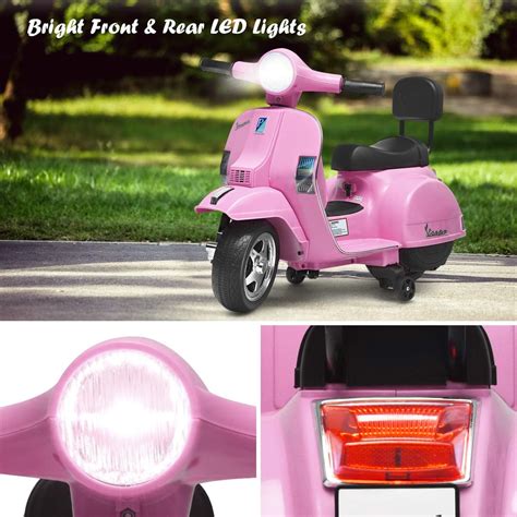 Buy HONEY JOY Kids Vespa Scooter, 3 Wheel Battery Powered Electric ...