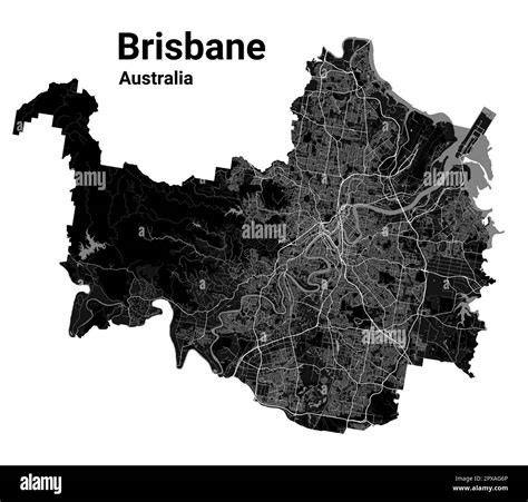 Brisbane Metropolitan Area Map Australia City Map Stock Vector Images