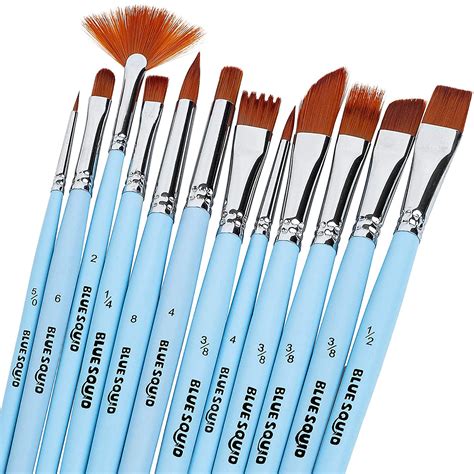 Face Paint Brushes Set 12 - by Blue Squid Professional Paint Brush ...