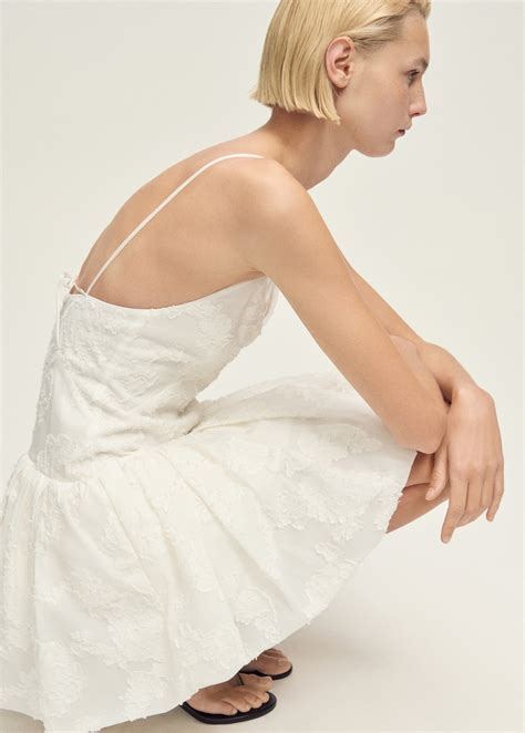 Textured balloon dress - Women | MANGO USA