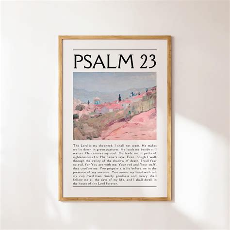 Psalm 23, Scripture Wall Art, Christian Wall Art, Bible Verse Poster ...