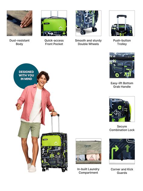 Buy Eco-friendly JFK Green Medium Soft Trolley Bag