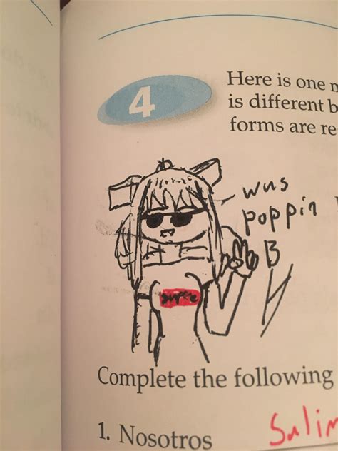 Got bored in Spanish class so I drew a monika wearing supreme : r/DDLC