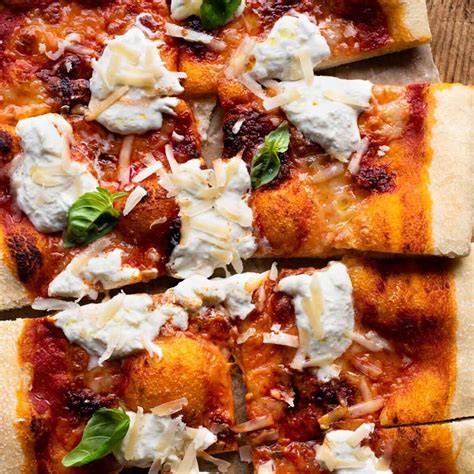 Nduja Pizza with Burrata, Parmesan and Basil - Inside The Rustic Kitchen