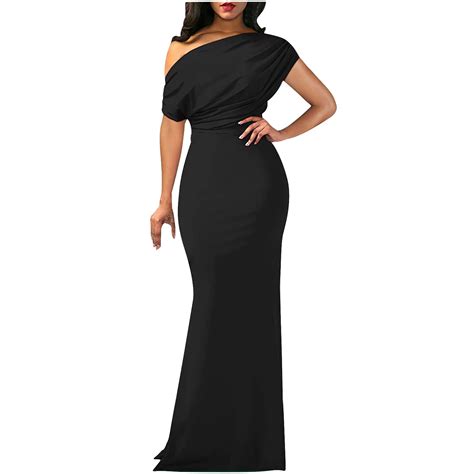 Dresses for Women 2024 Wedding Guest Sexy One Shoulder Empire Waist ...