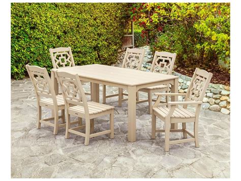 POLYWOOD® Martha Stewart Exclusive Chinoiserie 7-Piece Parsons Outdoor ...