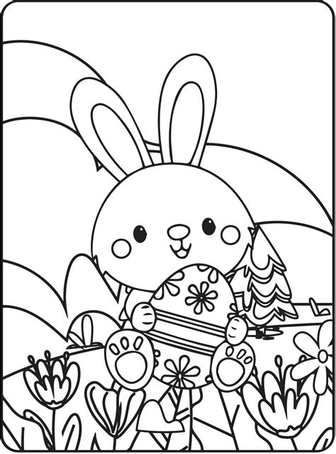 Cute Easter Coloring Pages for Kids 18951031 Vector Art at Vecteezy