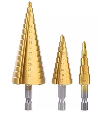 Drona Vintage Step Drill Bit 4-1220/32mm Titanium Coated Straight Slot ...
