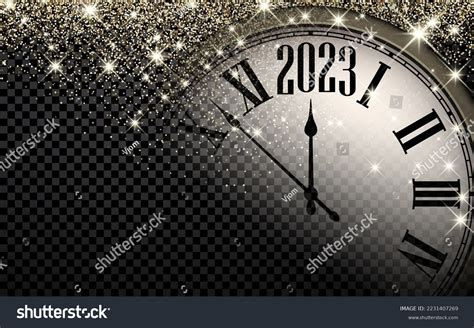 Half Hidden Clock Showing 2023 Golden Stock Vector (Royalty Free) 2231407269 | Shutterstock