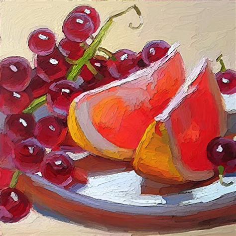 Dining Décor - Beautiful Painting of Berries & Sliced Oranges | Canvas ...