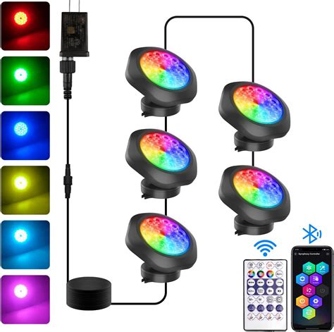 Amazon.com: T-SUN RGB Underwater Pond Light, Submersible Fountain ...