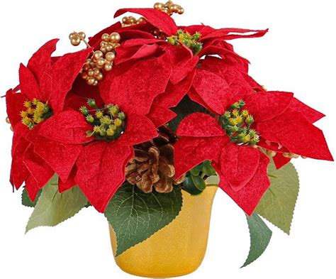 Artificial Poinsettia Potted Plant at Rose Perez blog