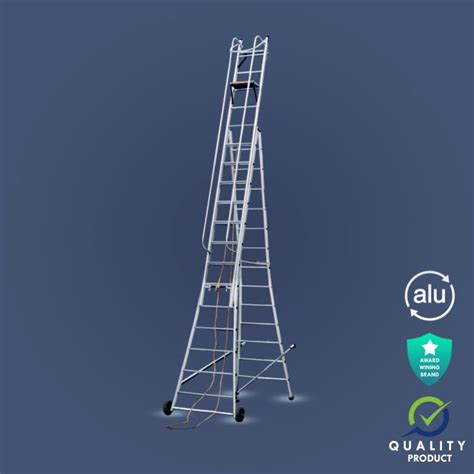 KALCO K-7009 15 ft + 15 ft in 2mm Wheel Industrial Aluminium Ladder