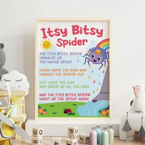 Itsy Bitsy Spider Lyrics Party Sign EDITABLE Printable/ Incy Wincy ...