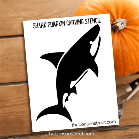 Free Printable Shark Pumpkin Stencil for Easy Carving - The Benson Street