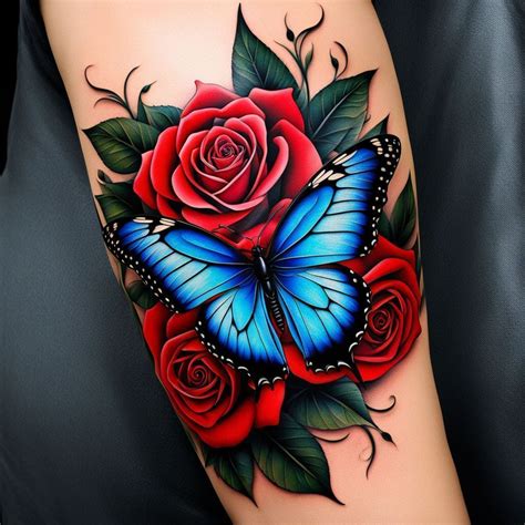 Rose With A Butterfly Tattoo