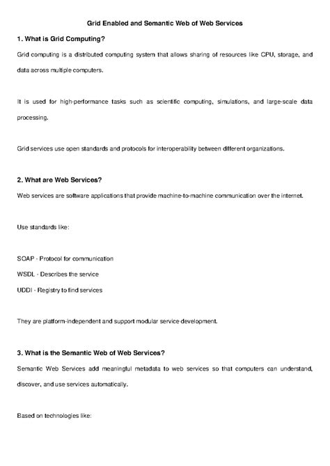 Grid Computing and Semantic Web Services Overview - Studocu