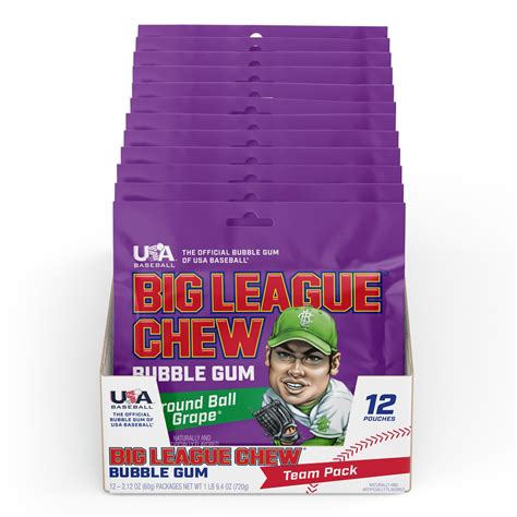 Amazon.com : Big League Chew Ground Ball Grape Bubble Gum - Juicy Grape ...