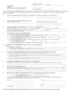 Fillable Online DATEof receipt of completed form FILE NO SCHEDULE FORM ...